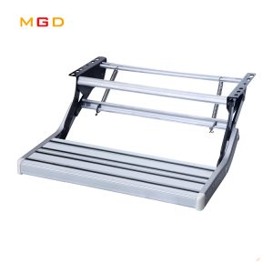 Aluminum Alloy RV Motorhome Travel Trailer Folding Step With Rubber Skid Strip