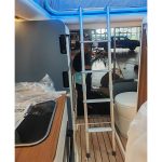 High Tensile Aluminum Alloy RV Folding Ladder Power Coated or Anodized Surface Motorhome Ladder Sliver Color RV Folding Ladder-meygood