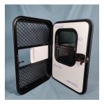 Wholesale Aluminum Alloy RV Teardroop Trailer Door Single Layer Acrylic Slinding Window Caravan Door-meygood