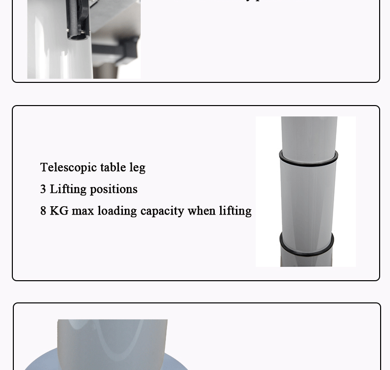 High Quality Popular RV Table Leg Galvanize Pipe Motorhome Table Leg Smooth Sliding Mechanism Caravan Table Leg-meygood