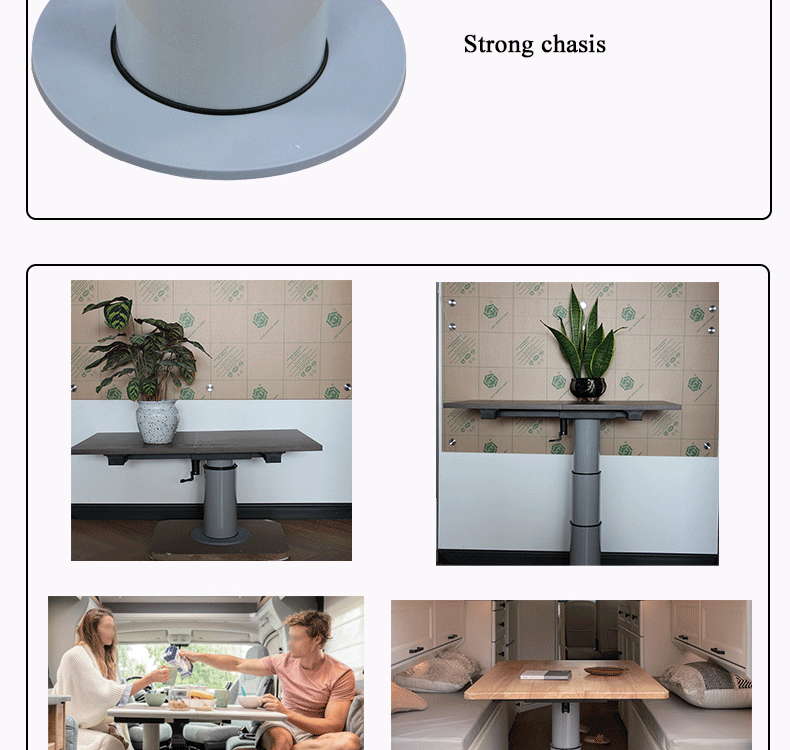 High Quality Popular RV Table Leg Galvanize Pipe Motorhome Table Leg Smooth Sliding Mechanism Caravan Table Leg-meygood